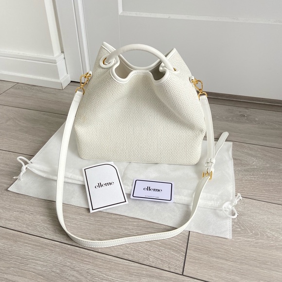 Elleme Handbags - ***SOLD***Elleme Raisin Raffia Handbag in White